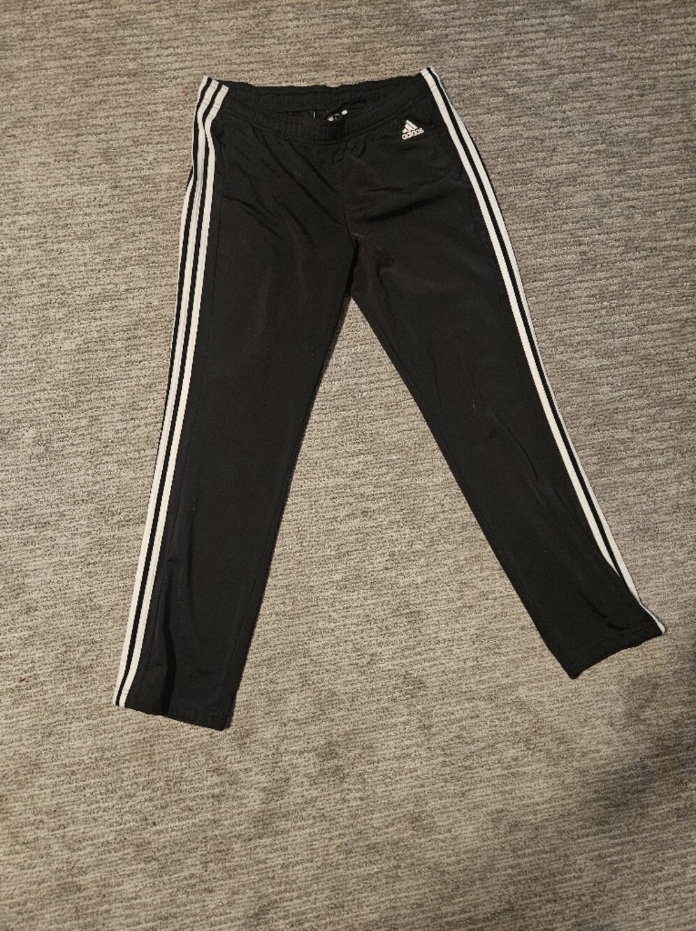 adidas Black Track Pants with White Triple Stripes